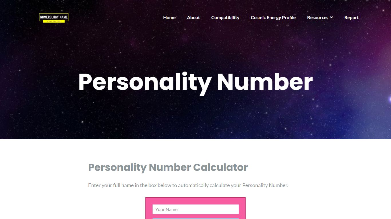 Personality Number | Numerology Name Calculator