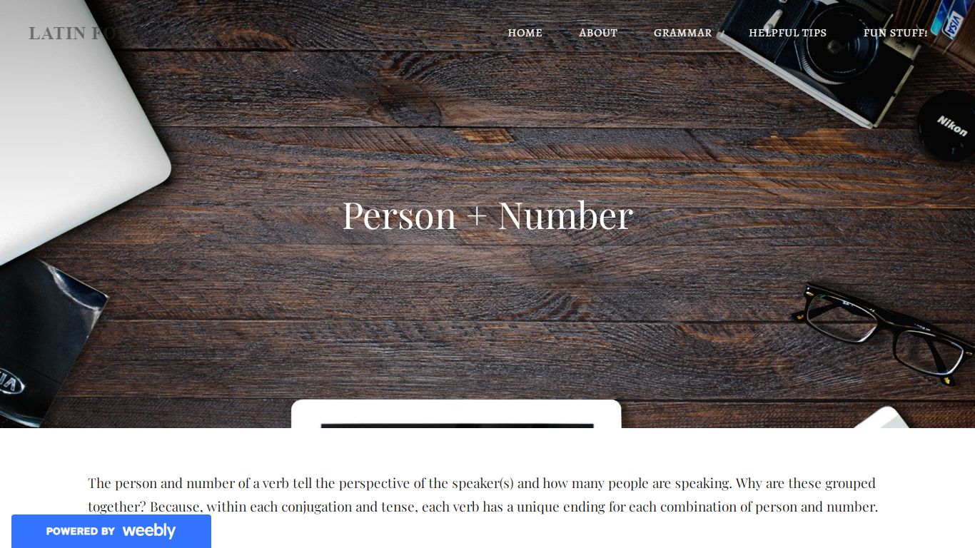 Person + Number - Latin for Students
